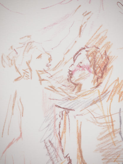 Oskar KOKOSCHKA : Couple fêtant l'anniversaire d'Edgar - Lithographie