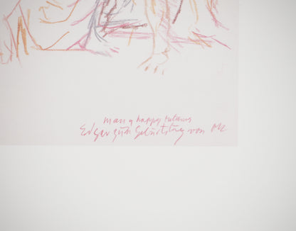 Oskar KOKOSCHKA : Couple fêtant l'anniversaire d'Edgar - Lithographie