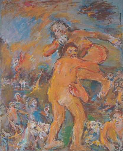 Oskar KOKOSCHKA : Thésée et Penthésilée - Lithographie