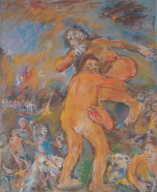 Oskar KOKOSCHKA : Thésée et Penthésilée - Lithographie