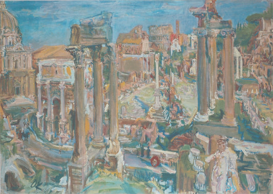 Oskar KOKOSCHKA : Forum romain - Lithographie signée