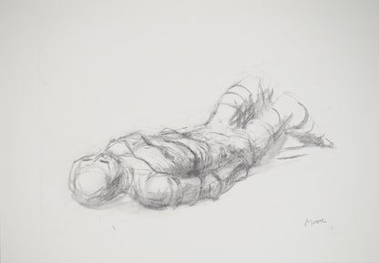 Henry MOORE: Hombre reclinado - Litografía firmada