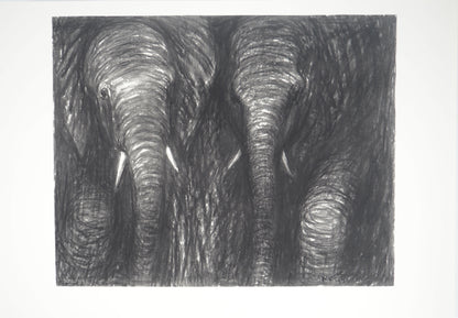 Henry MOORE : Eléphants dans la forêt - Lithographie signée