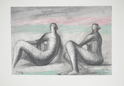 Henry MOORE : Jeunes femmes à la plage - Lithographie signée