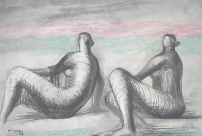 Henry MOORE : Jeunes femmes à la plage - Lithographie signée