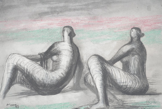 Henry MOORE : Jeunes femmes à la plage - Lithographie signée