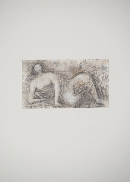 Henry MOORE: Young girl lying down - Signed lithograph