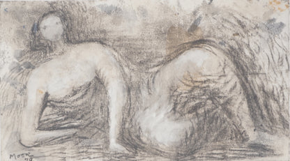 Henry MOORE: Young girl lying down - Signed lithograph