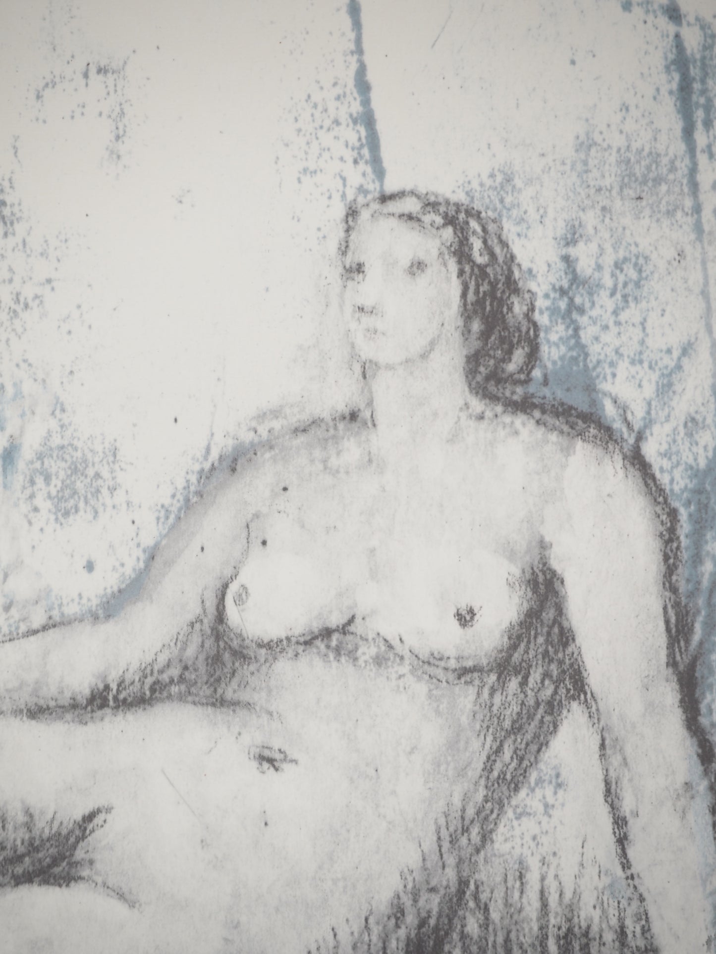 Henry MOORE : Nu assis - Lithographie signée
