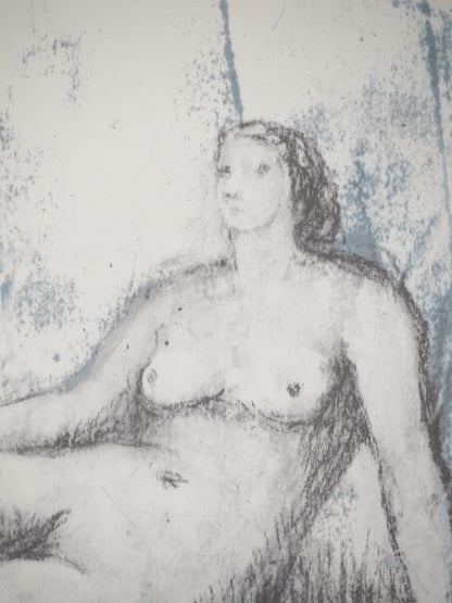 Henry MOORE : Nu assis - Lithographie signée