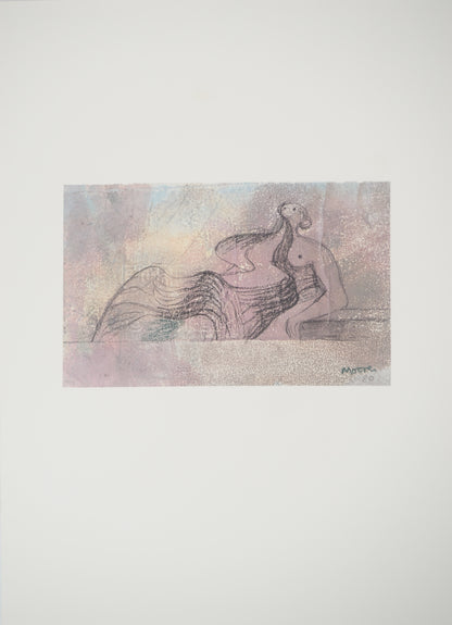 Henry MOORE : Figure couchée - Lithographie signée