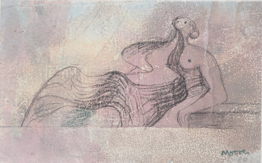 Henry MOORE : Figure couchée - Lithographie signée