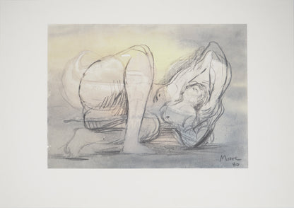 Henry MOORE : Nu allongé - Lithographie signée