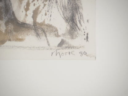 Henry MOORE : Visages de femmes - Lithographie signée