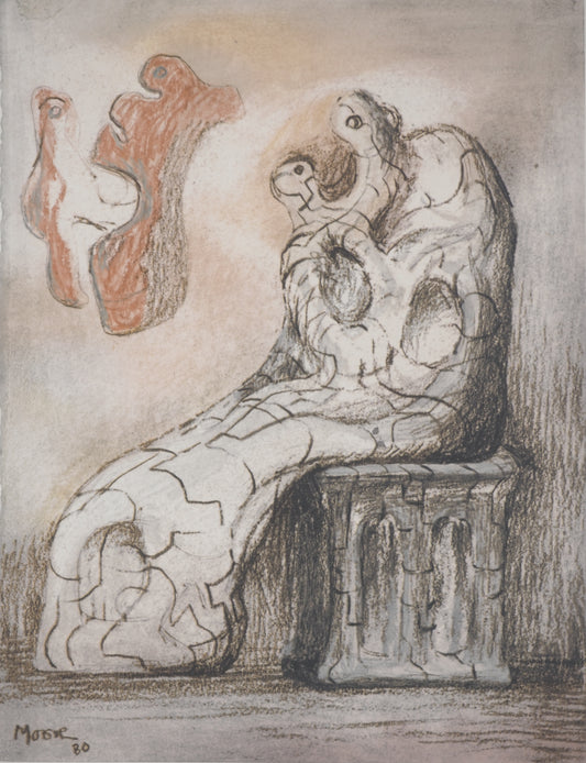 Henry MOORE : Mère et son enfant - Lithographie signée