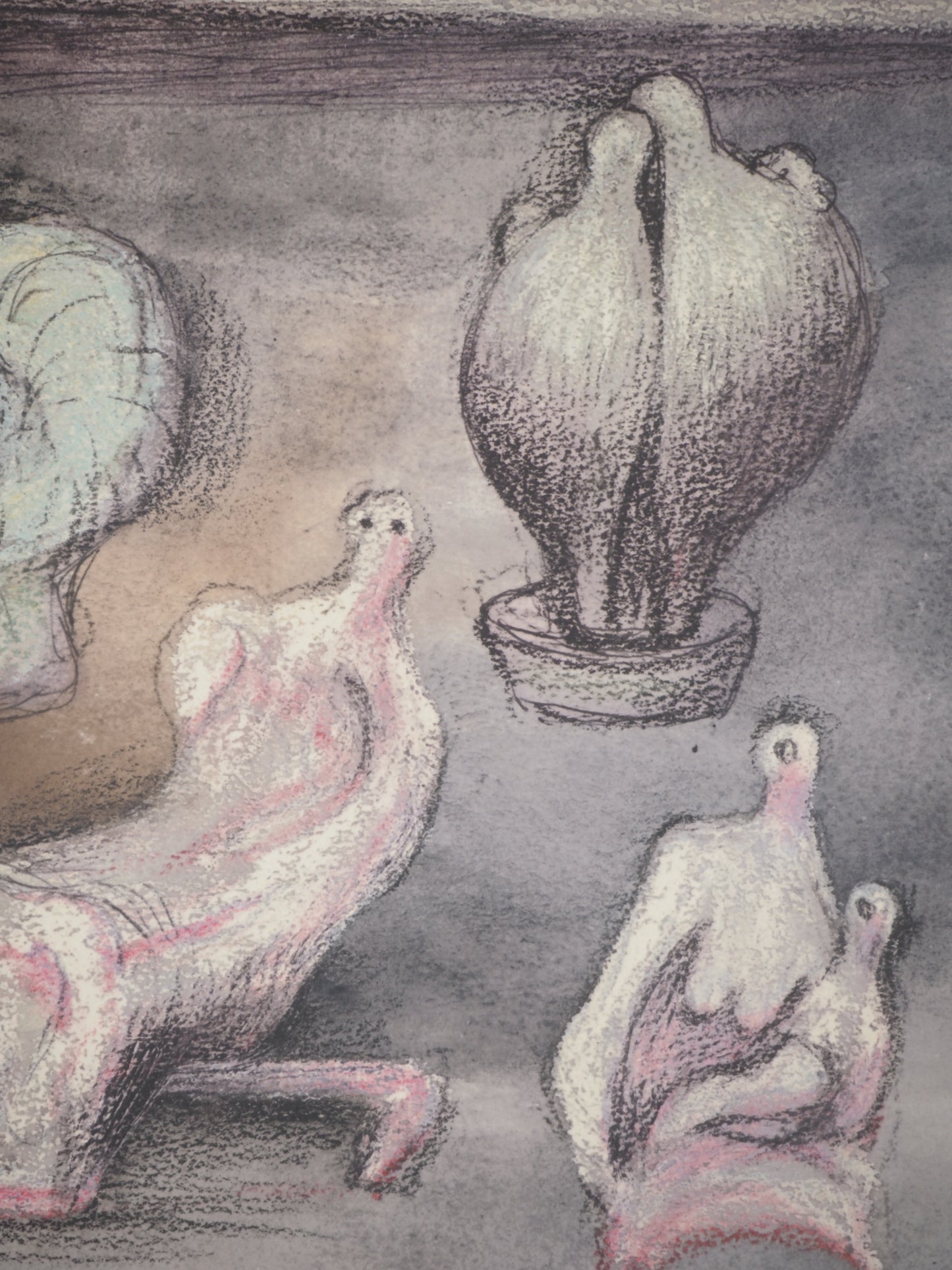 Henry MOORE : Projet de sculptures - Lithographie signée