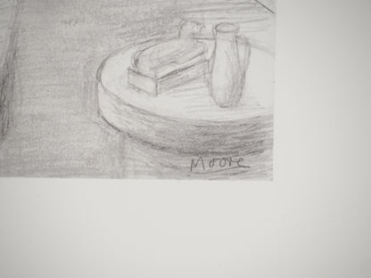 Henry MOORE : Discussion au salon - Lithographie signée