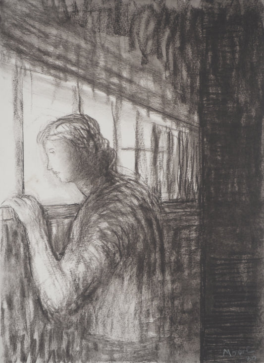 Henry MOORE : Jeune femme à la fenêtre - Lithographie signée