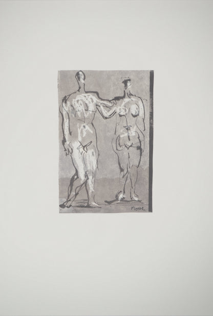 Henry MOORE : Les amoureux - Lithographie signée