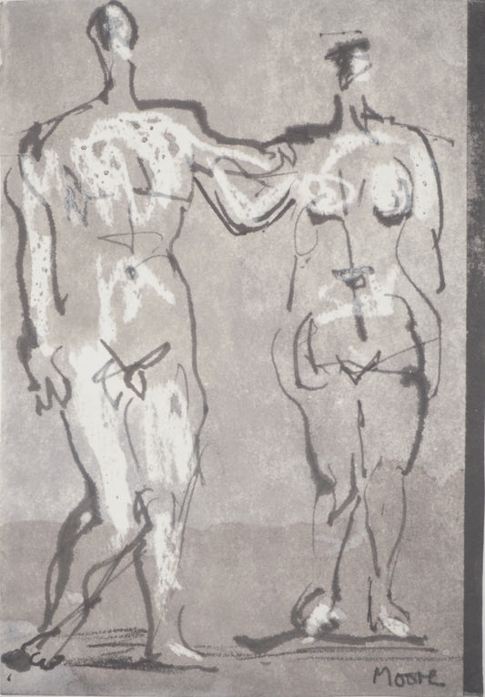 Henry MOORE : Les amoureux - Lithographie signée