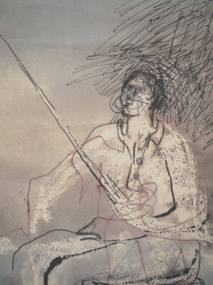 Henry MOORE : Le pêcheur - Lithographie signée
