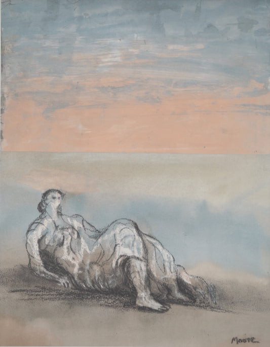Henry MOORE : Coucher de soleil - Lithographie signée