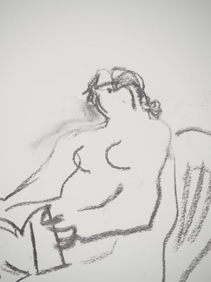 Henry MOORE : Nu lisant - Lithographie signée