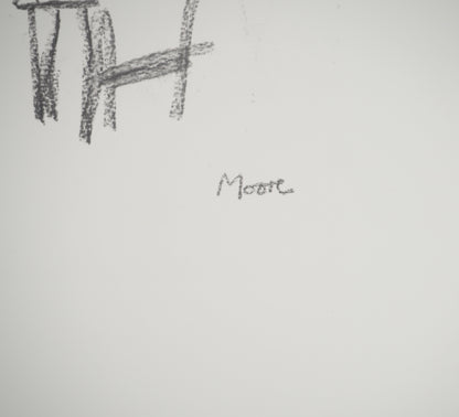 Henry MOORE : Nu lisant - Lithographie signée