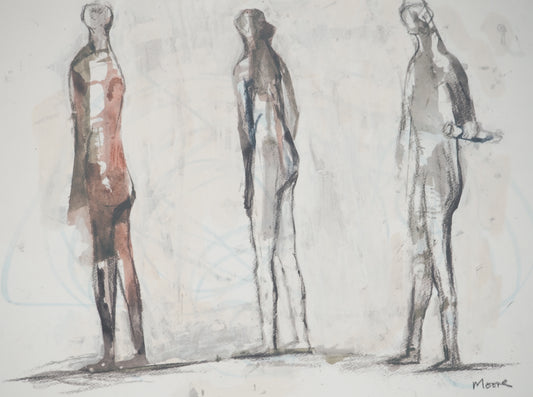 Henry MOORE : Les trois grandes figures - Lithographie signée