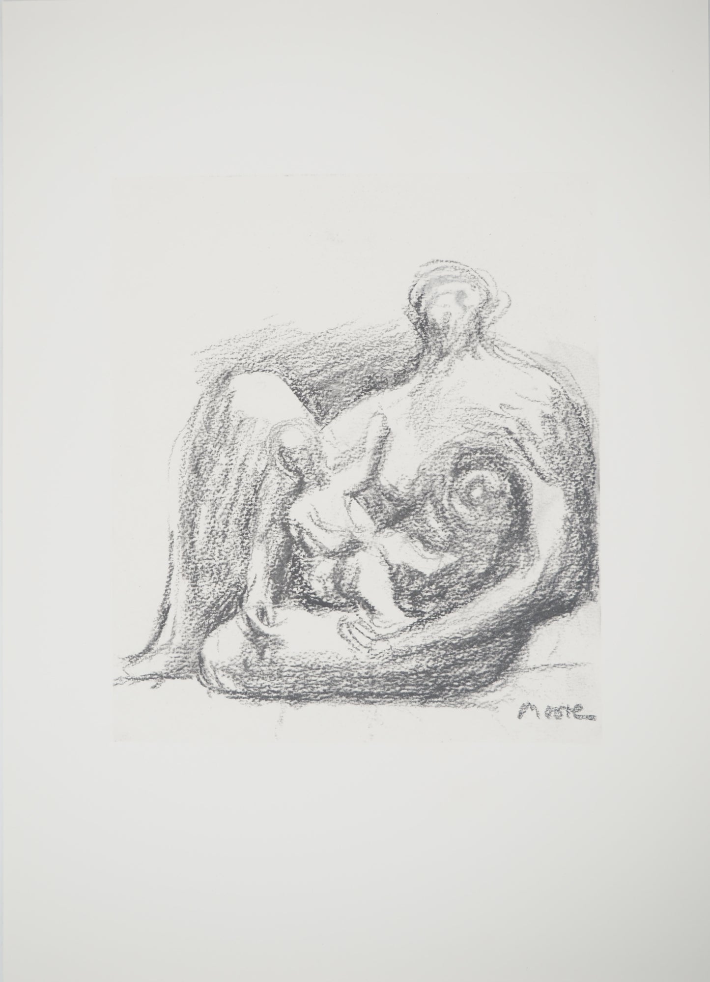 Henry MOORE : Tendre enfance - Lithographie signée