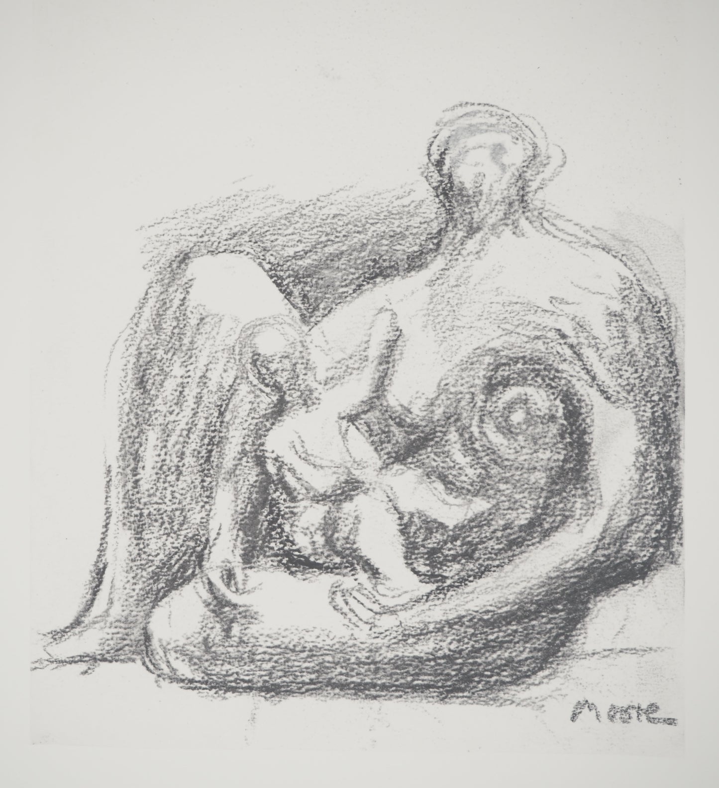 Henry MOORE : Tendre enfance - Lithographie signée
