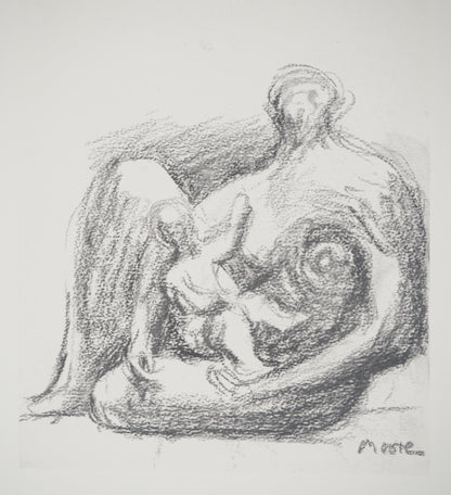 Henry MOORE : Tendre enfance - Lithographie signée