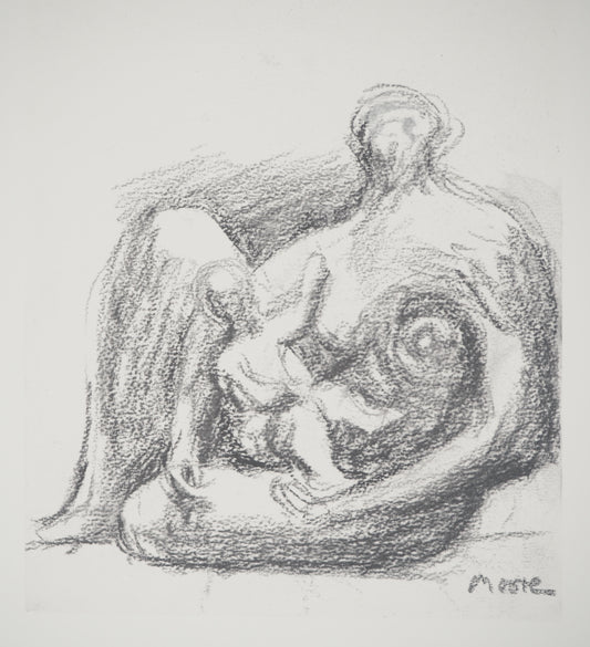 Henry MOORE : Tendre enfance - Lithographie signée