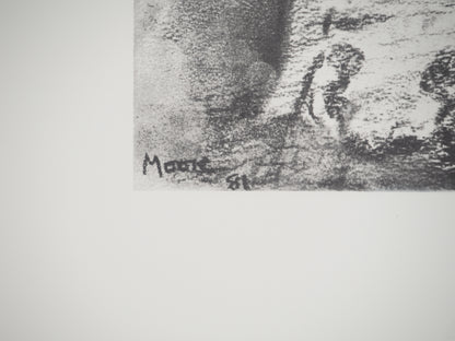 Henry MOORE : Tronc de hêtre - Lithographie signée