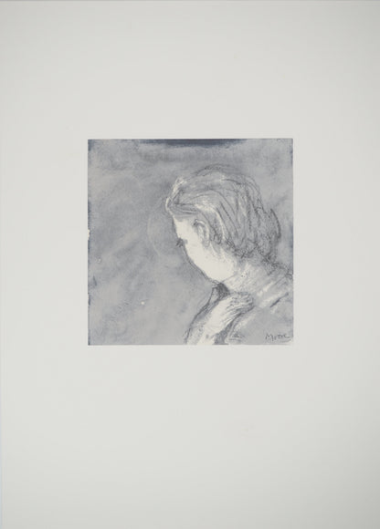 Henry MOORE: Retrato sin rostro - Litografía firmada