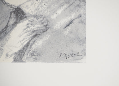 Henry MOORE: Retrato sin rostro - Litografía firmada