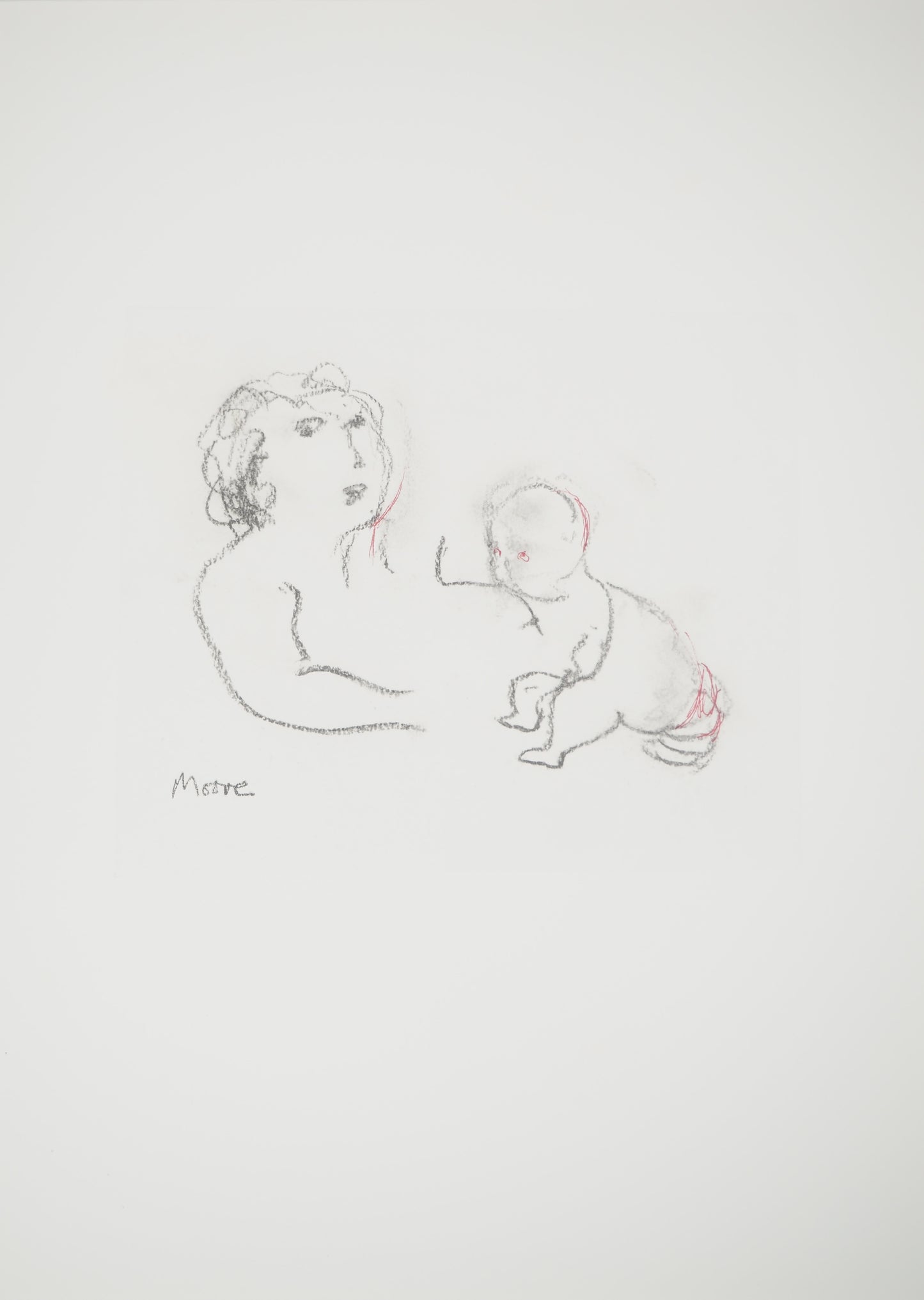 Henry MOORE : Amour maternel - Lithographie signée