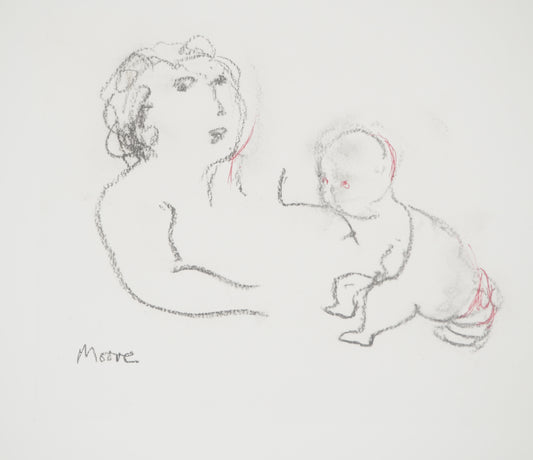 Henry MOORE : Amour maternel - Lithographie signée