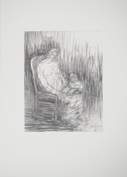 Henry MOORE : Moment de tendresse - Lithographie signée