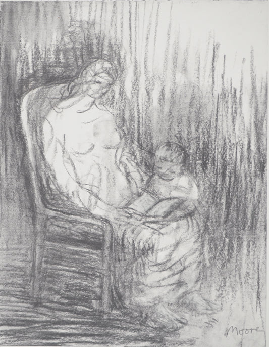 Henry MOORE : Moment de tendresse - Lithographie signée