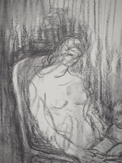 Henry MOORE : Moment de tendresse - Lithographie signée