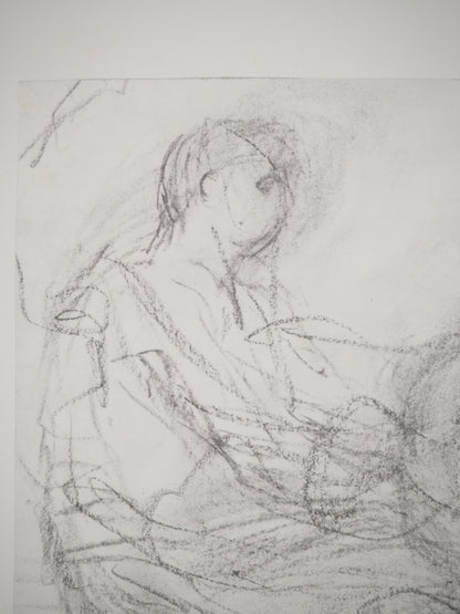 Henry MOORE : Moment en famille - Lithographie signée