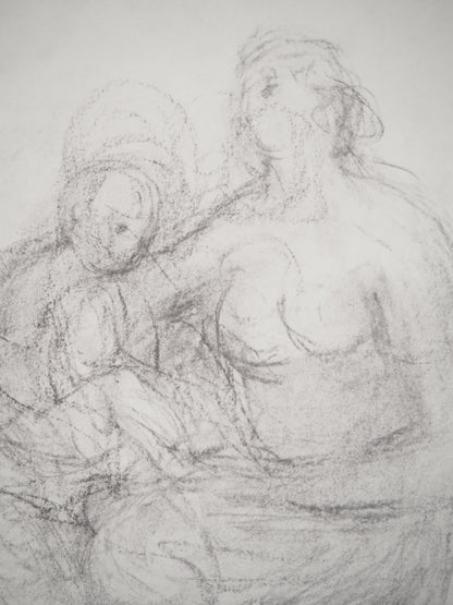 Henry MOORE : Moment en famille - Lithographie signée