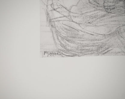 Henry MOORE : Moment en famille - Lithographie signée