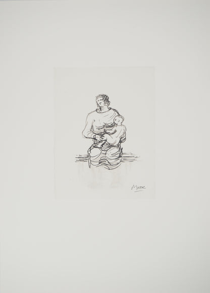 Henry MOORE: El nacimiento - Litografía firmada
