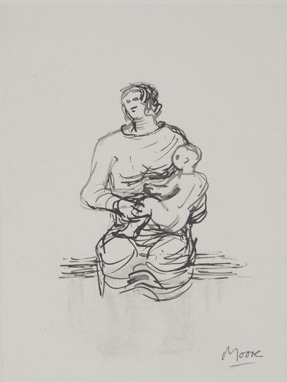Henry MOORE: El nacimiento - Litografía firmada