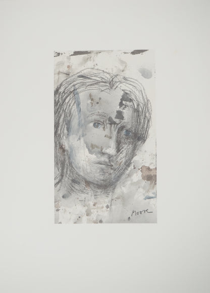 Henry MOORE : Jeune fille pensive - Lithographie signée
