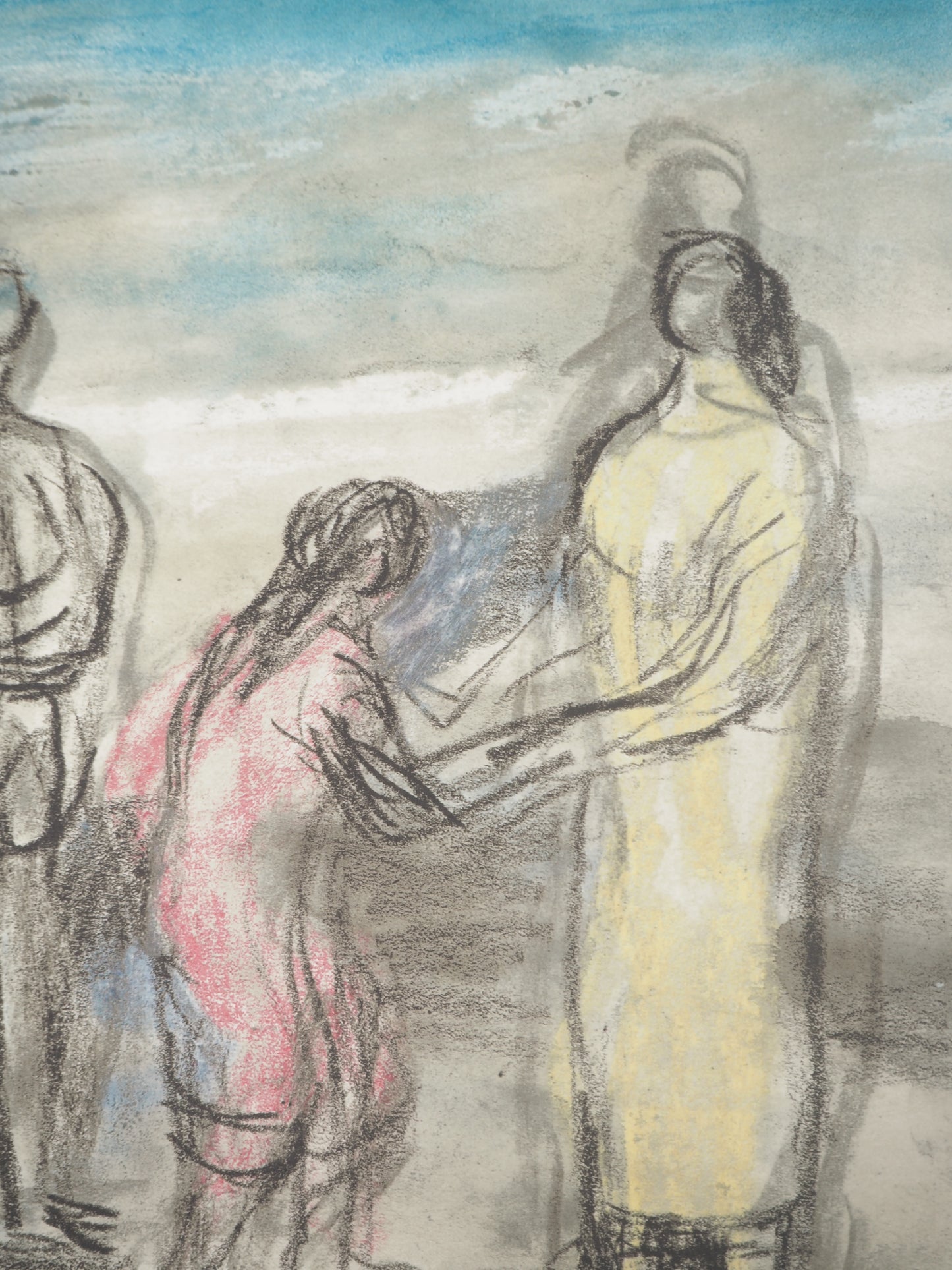 Henry MOORE : Le départ - Lithographie signée