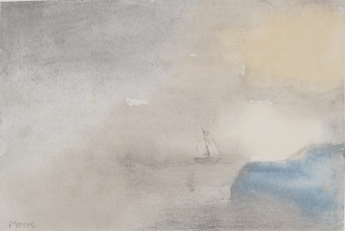 Henry MOORE : Au loin la Mer - Lithographie signée