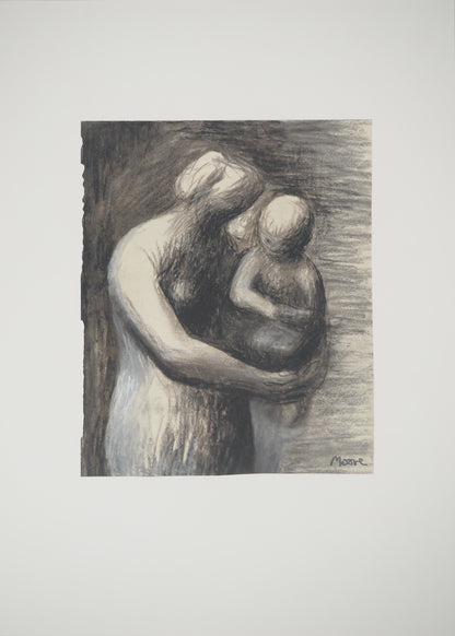Henry MOORE : L'étreinte - Lithographie signée